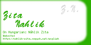 zita nahlik business card