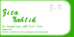 zita nahlik business card